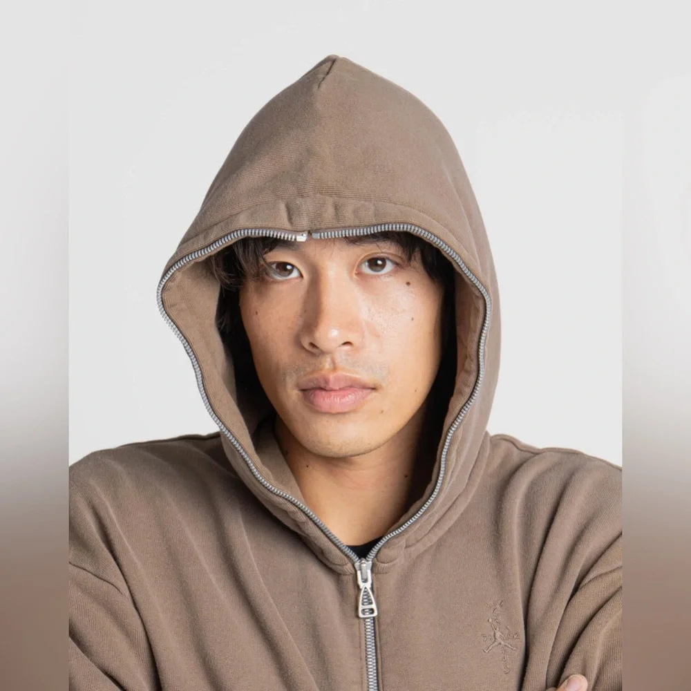 Air Jordan x Travis Scott Full Zip Hoodie Palomino Brown Size Small DZ5500-275